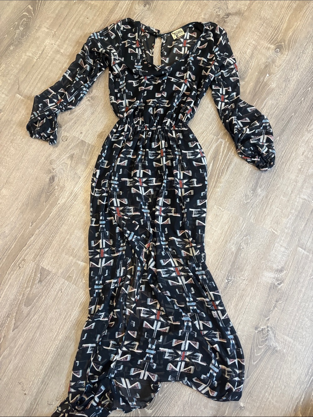 Show me your mumu Geometric Print Long Sleeve Maxi Dress